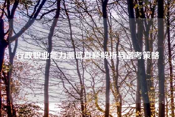 行政职业能力测试真题解析与备考策略