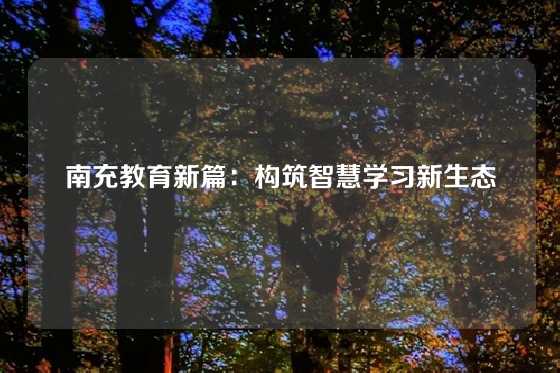 南充教育新篇：构筑智慧学习新生态