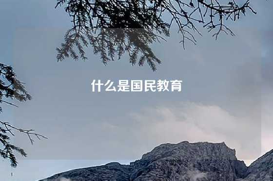 什么是国民教育